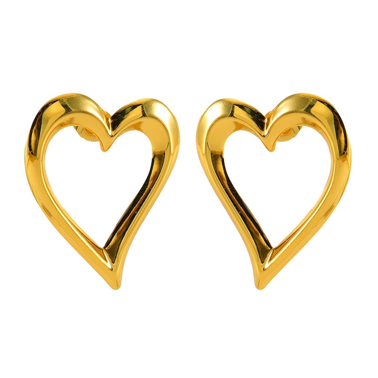 18K gold plated Stainless steel  Hearts earrings,