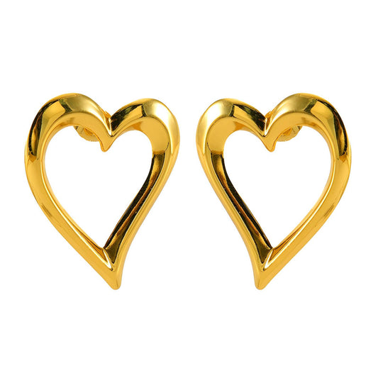 18K gold plated Stainless steel  Hearts earrings,