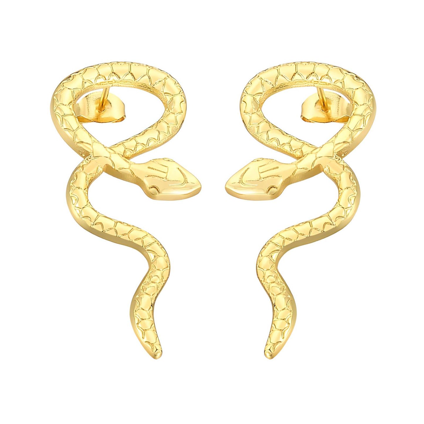 18K gold plated Stainless steel  Snakes earrings,