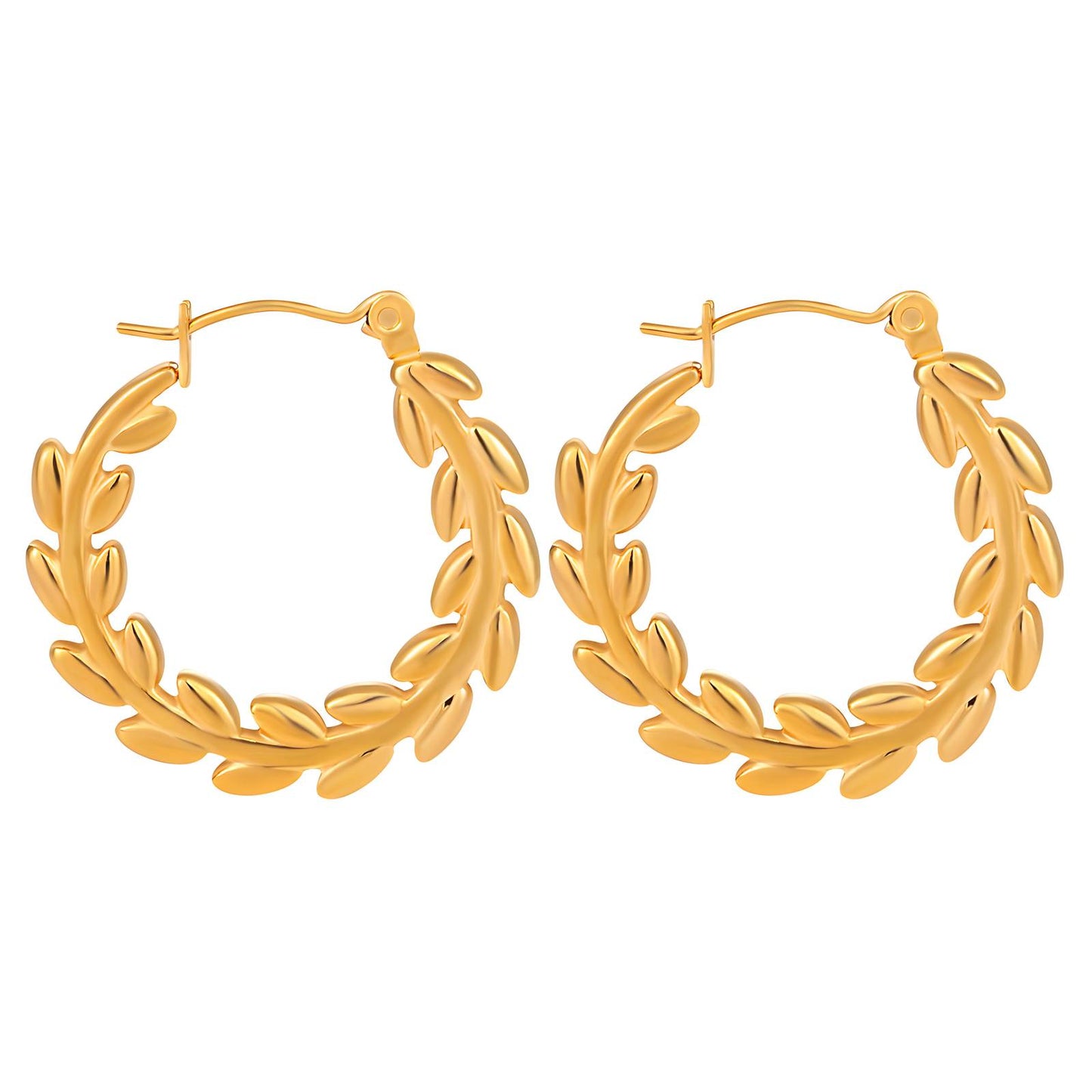 18K gold plated Stainless steel  Leafs earrings,