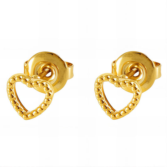 18K gold plated Stainless steel  Hearts earrings,