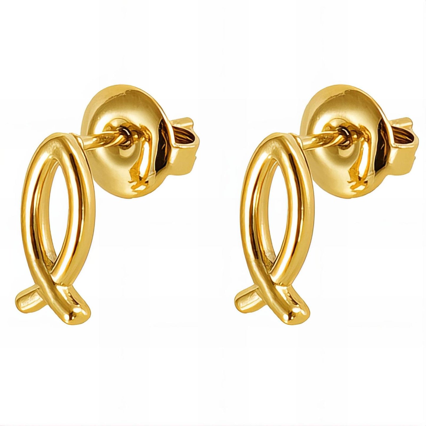 18K gold plated Stainless steel  Fishs earrings,