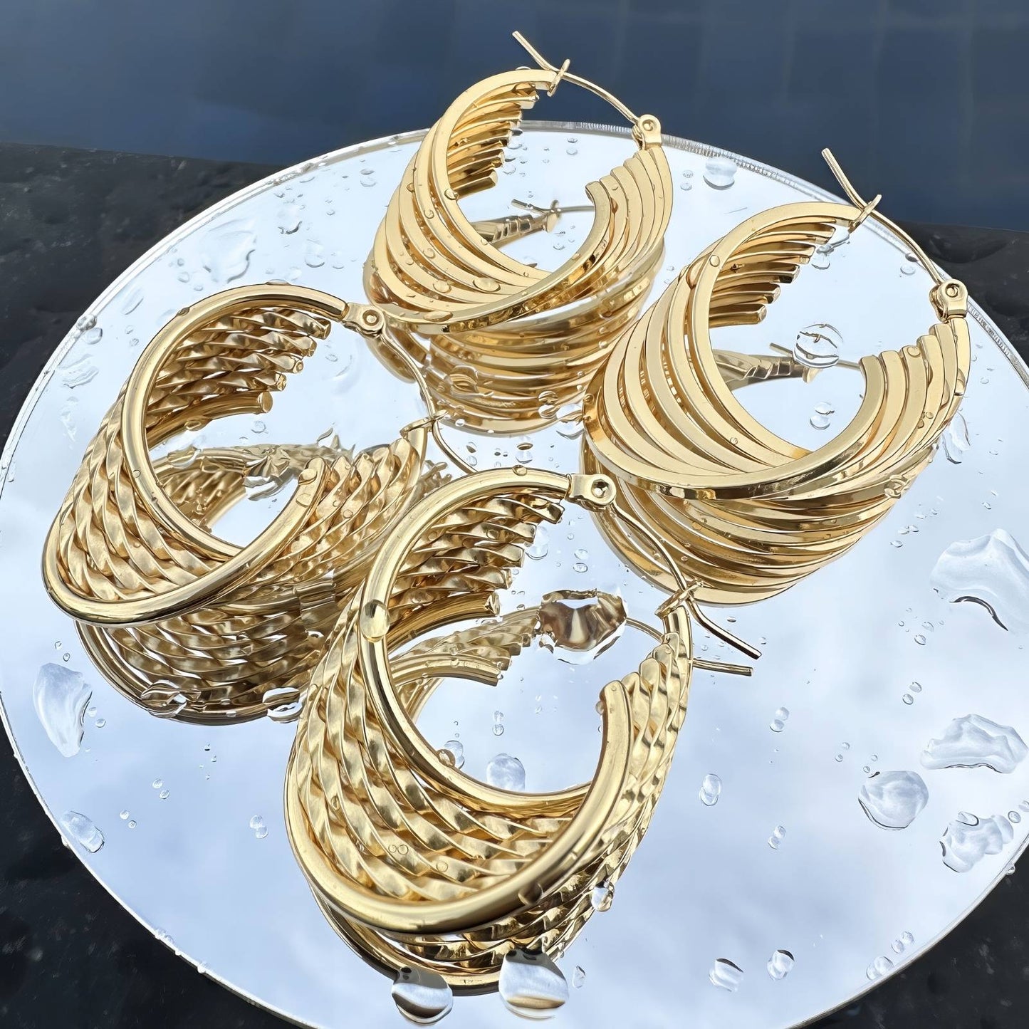 18K gold plated Stainless steel earrings,