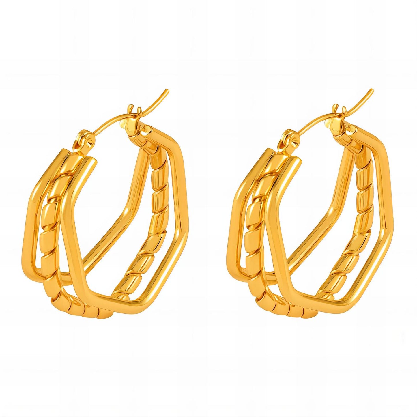 18K gold plated Stainless steel earrings,