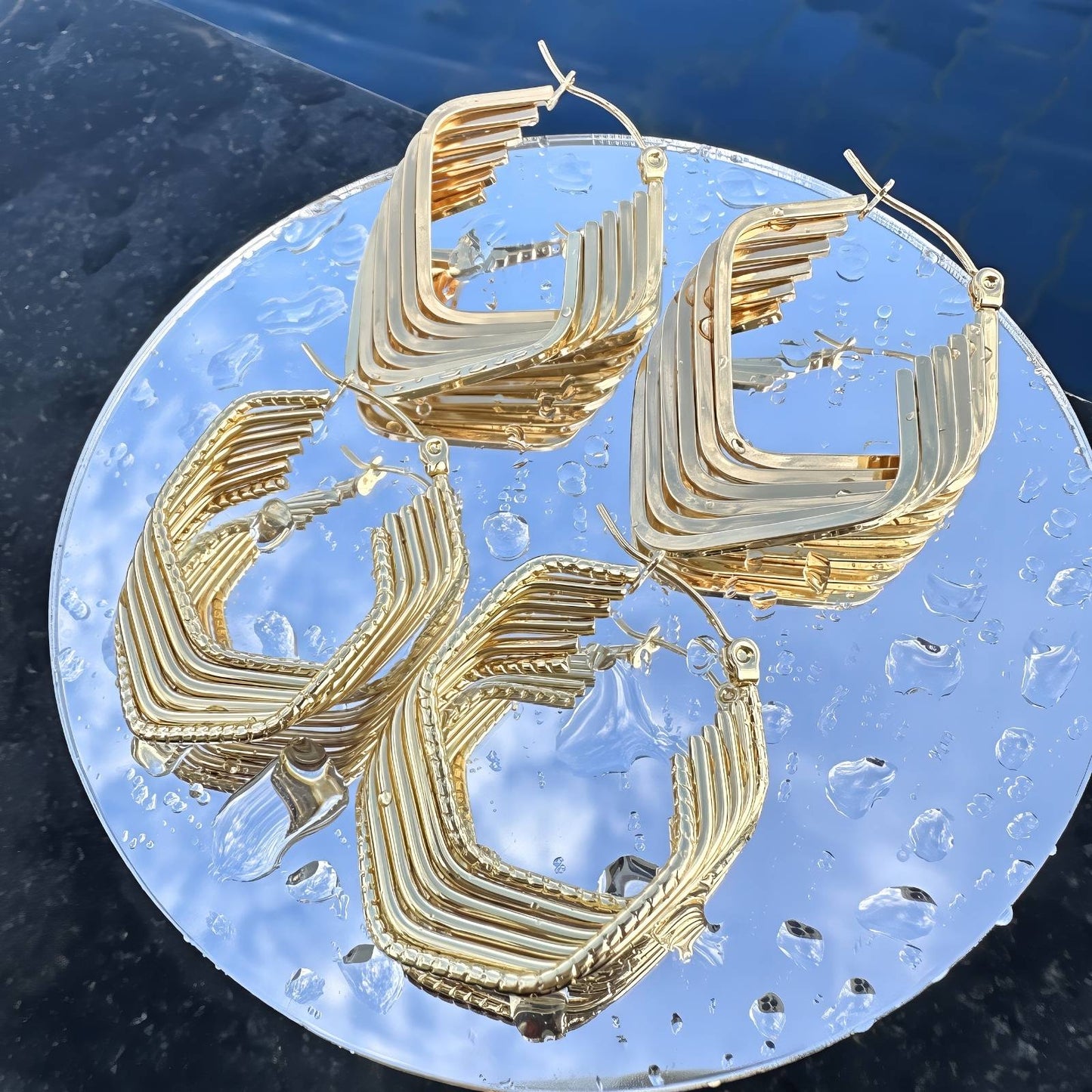 18K gold plated Stainless steel earrings,