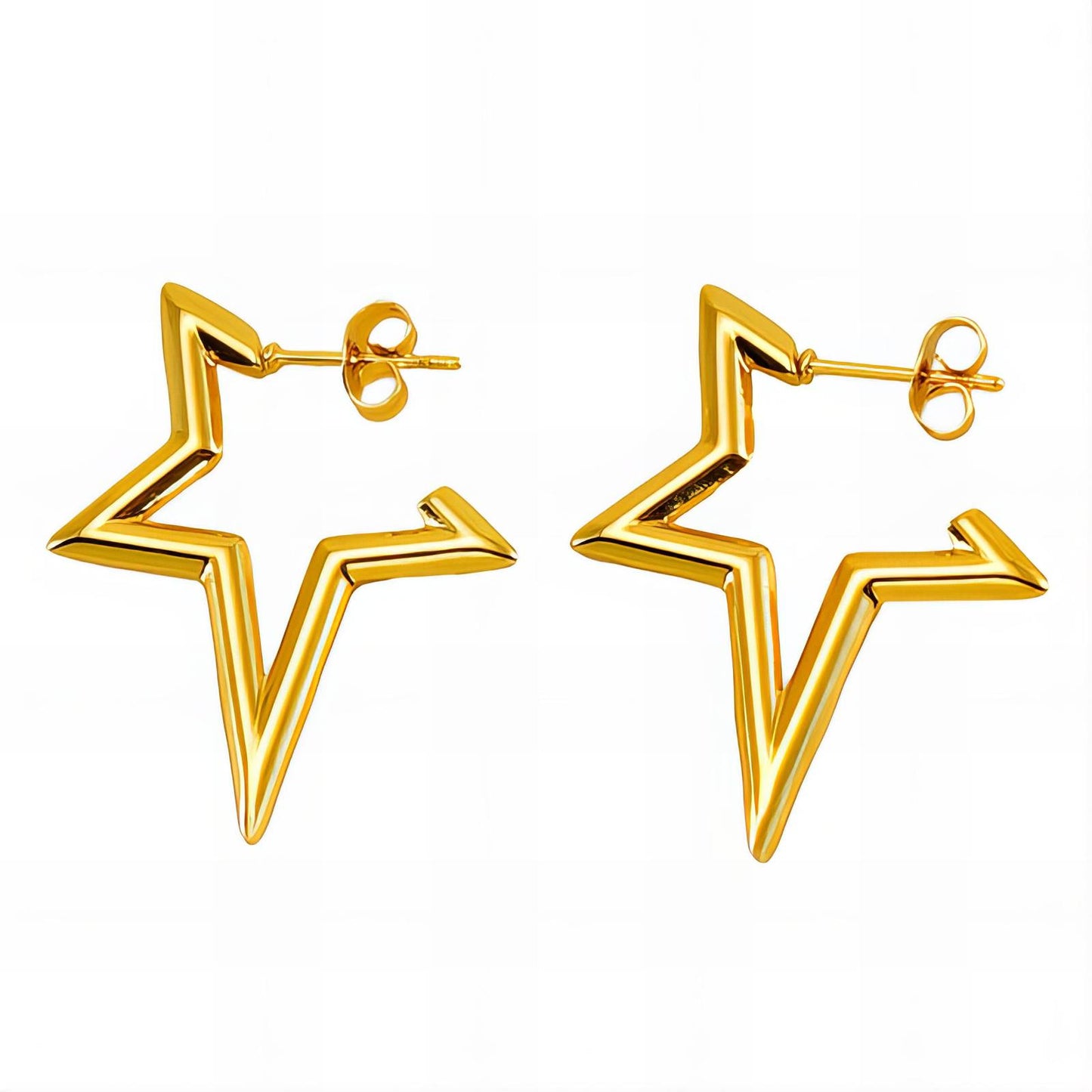 18K gold plated Stainless steel  Stars earrings,