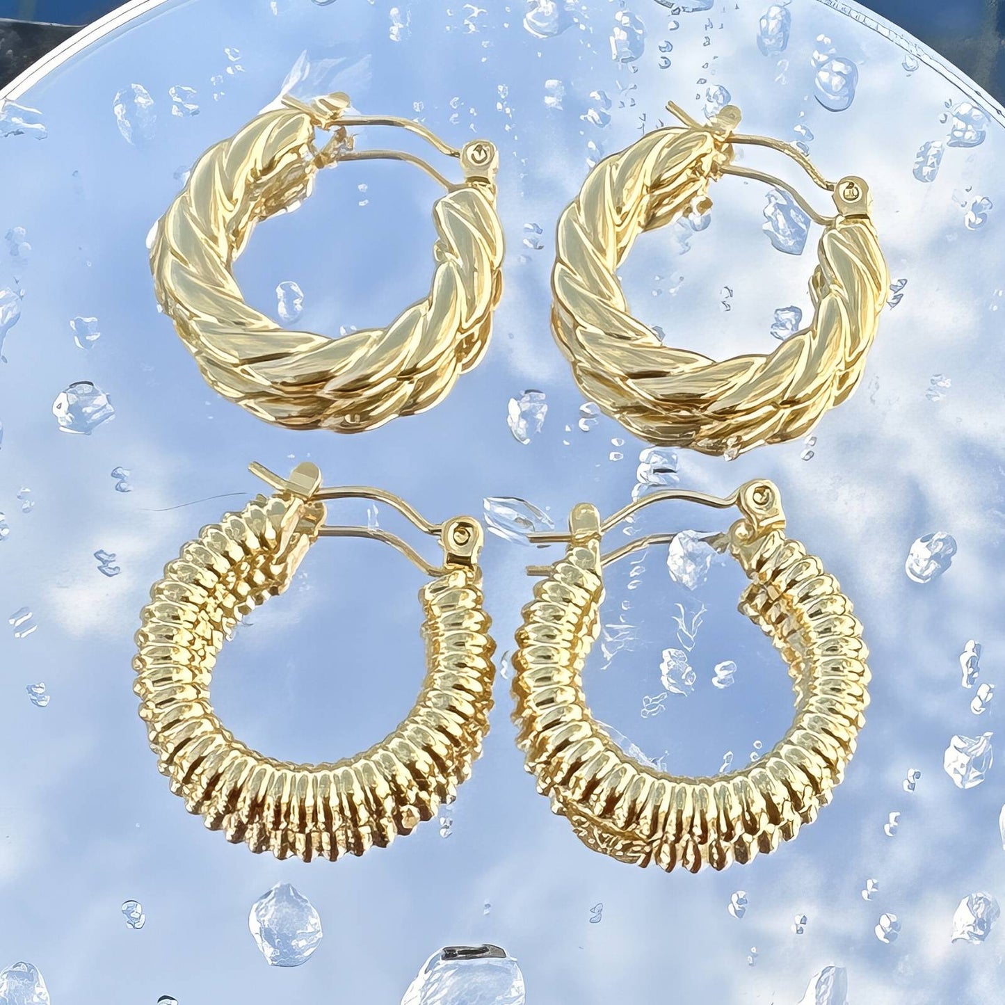 18K gold plated Stainless steel earrings,