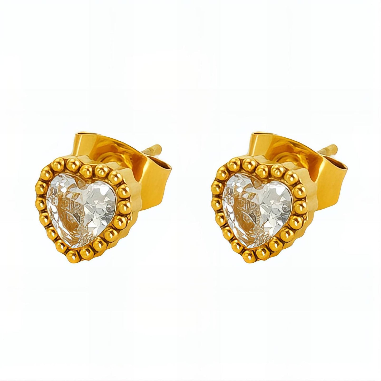 18K gold plated Stainless steel  Hearts earrings,