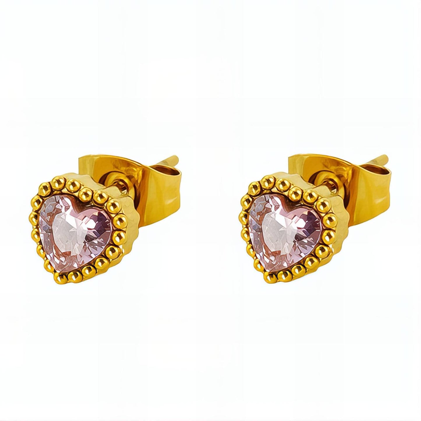 18K gold plated Stainless steel  Hearts earrings,