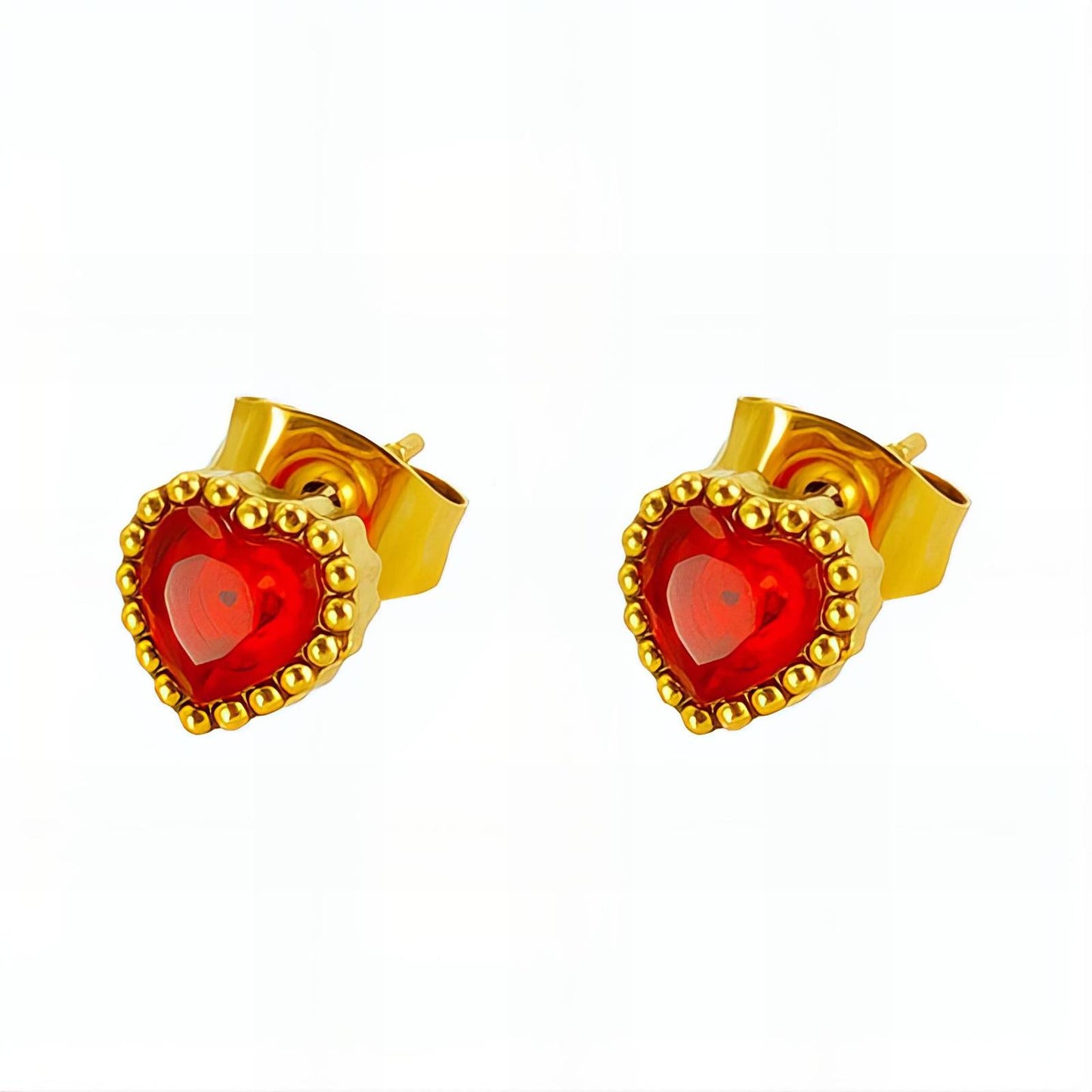 18K gold plated Stainless steel  Hearts earrings,