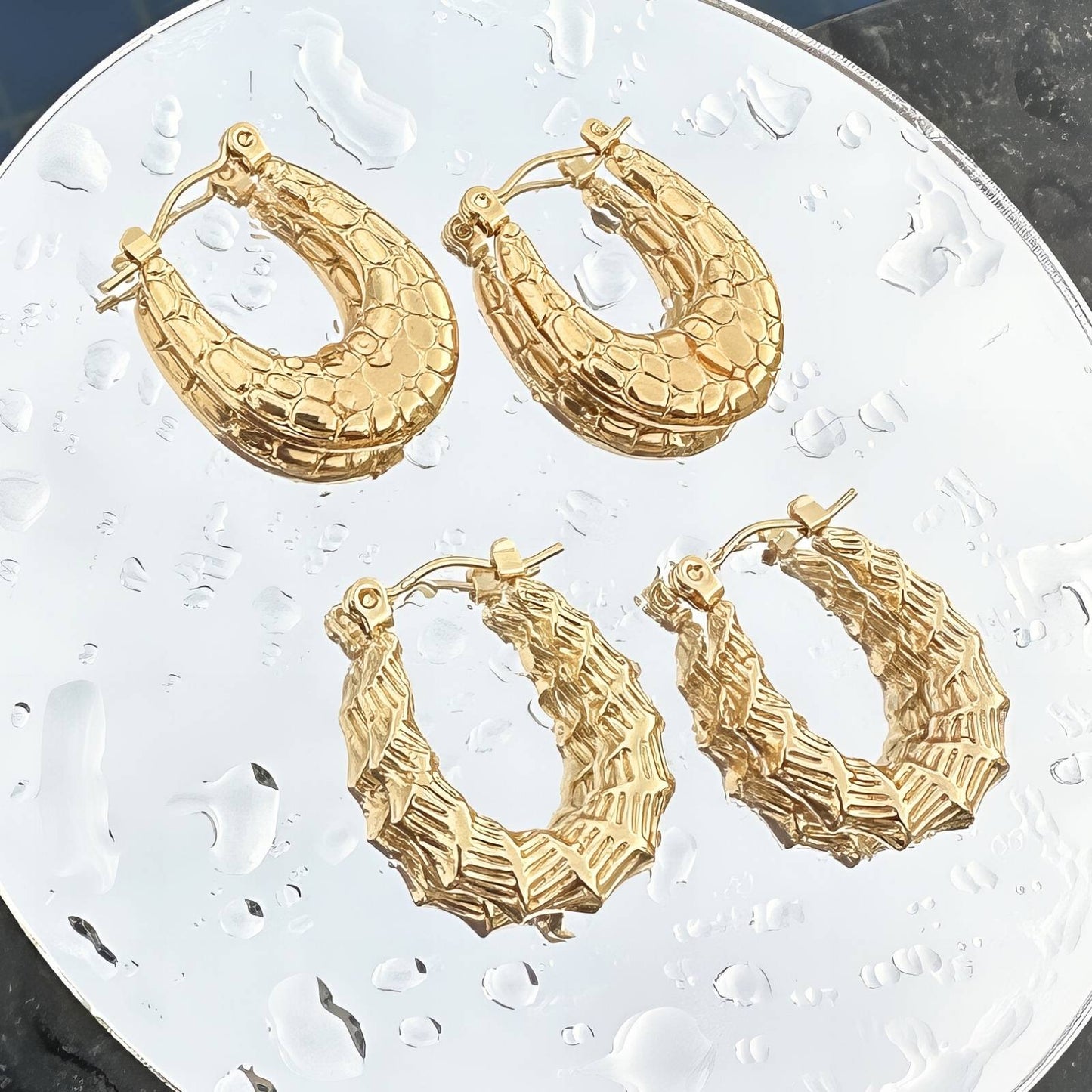 18K gold plated Stainless steel earrings,