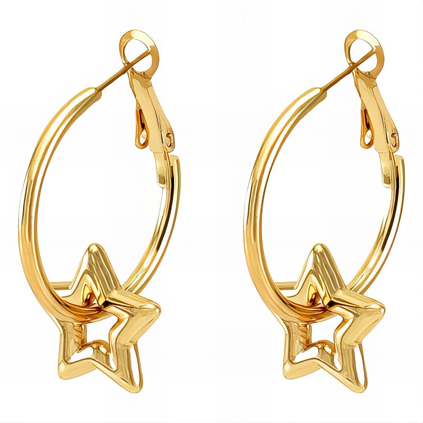 18K gold plated Stainless steel  Stars earrings,