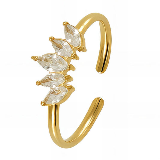 Modern Statement Band Ring in 18K Gold Plated Steel