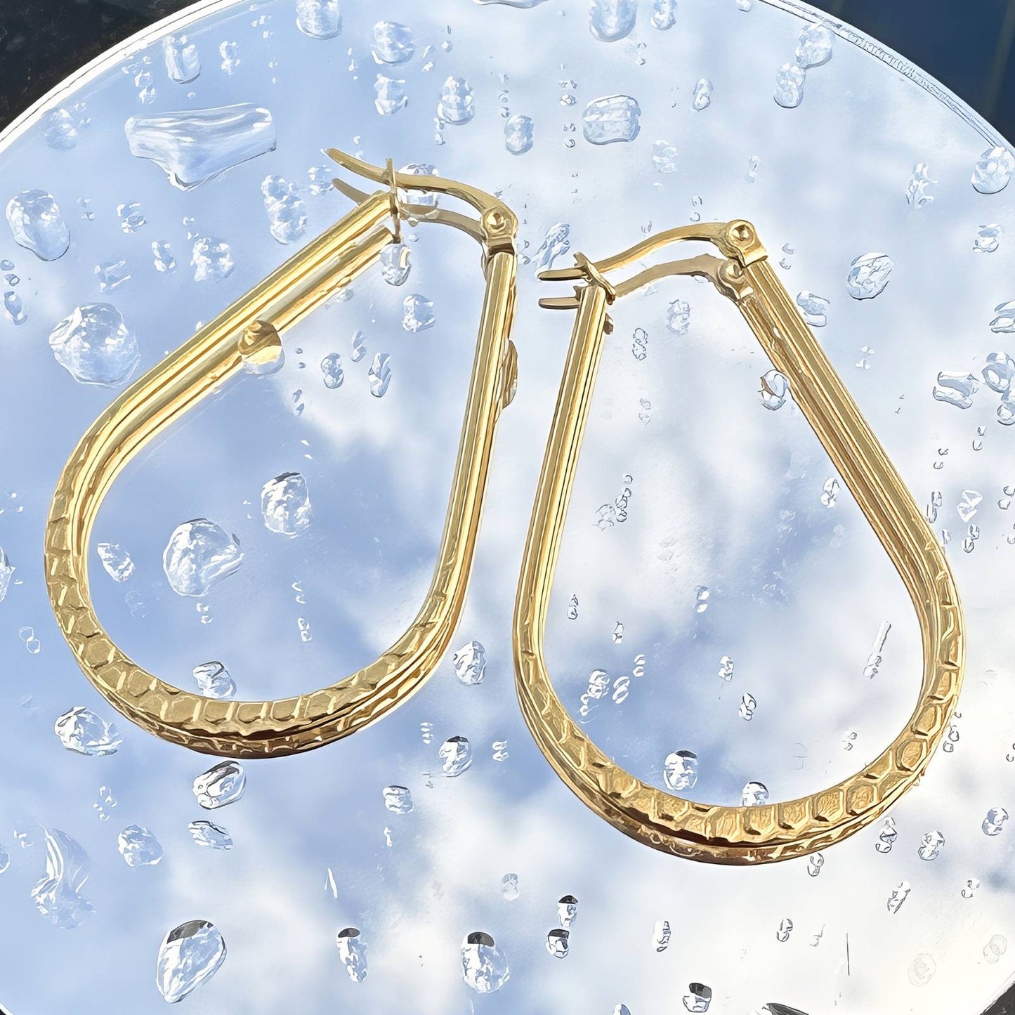 18K gold plated Stainless steel earrings,