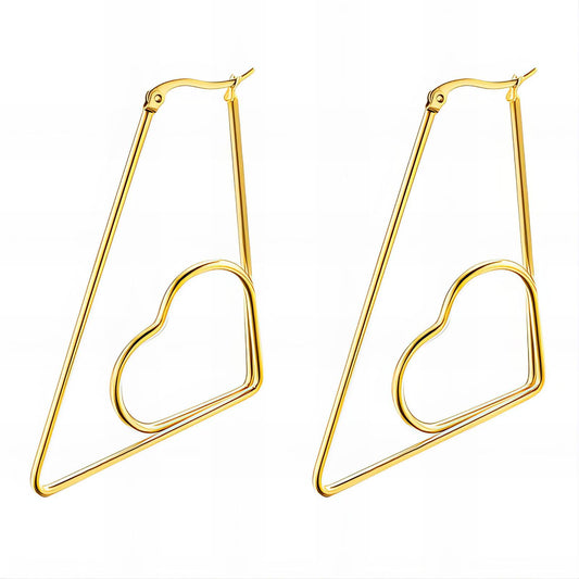 18K gold plated Stainless steel  Hearts earrings,