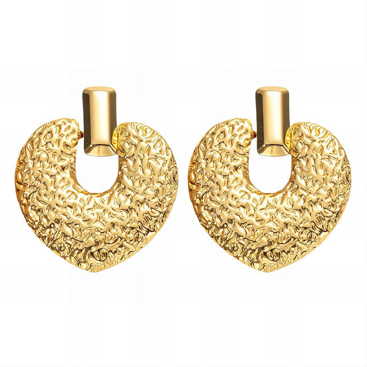 18K gold plated Stainless steel  Hearts earrings,