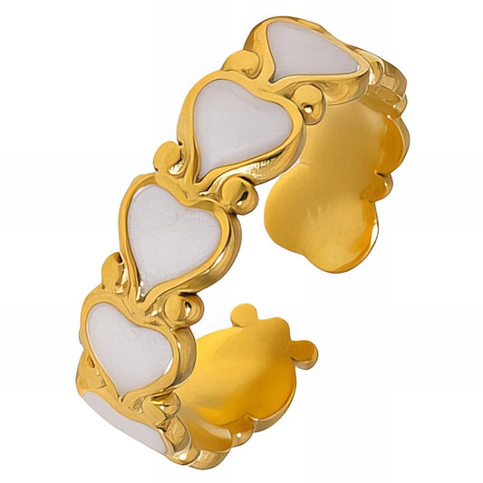 Luxe Love Heart Ring in 18K Gold Plated Steel