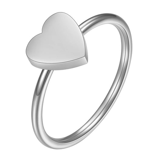 Romantic Double Hearts Ring in Stainless Steel