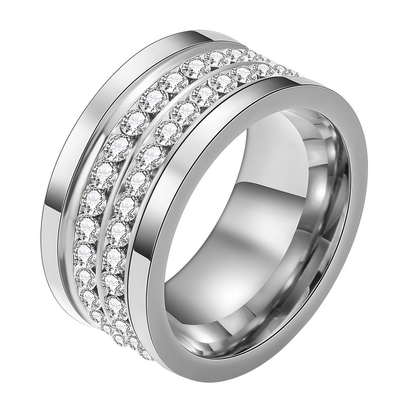 Contemporary Statement Band Ring in Stainless Steel