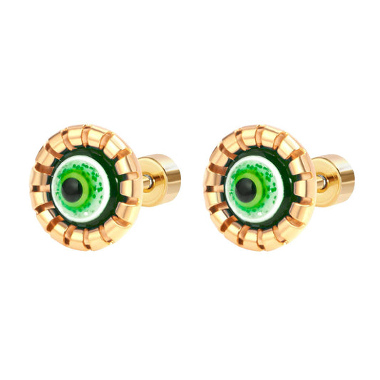 18K gold plated Stainless steel  Evil Eye earrings,