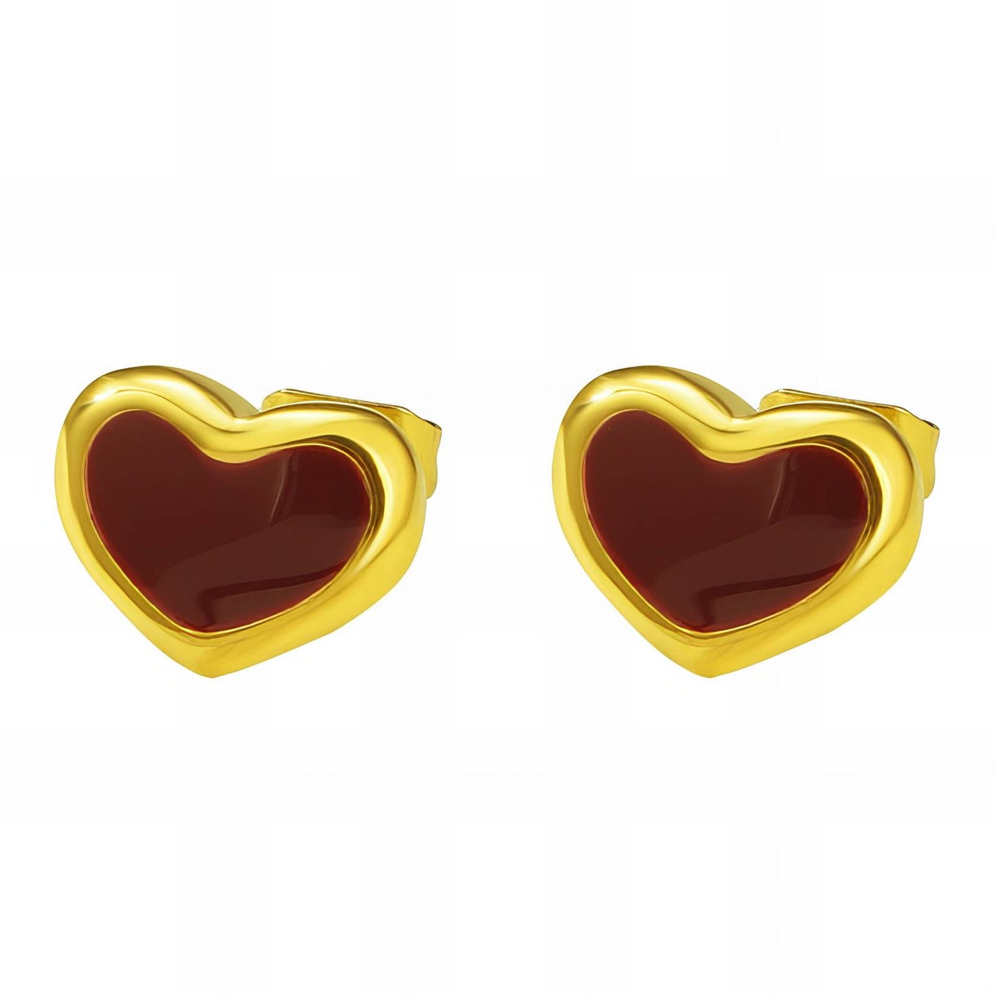 18K gold plated Stainless steel  Hearts earrings,