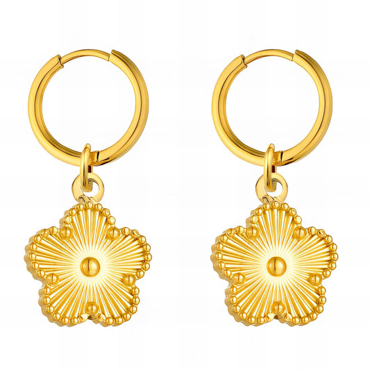 18K gold plated Stainless steel  Flower earrings,