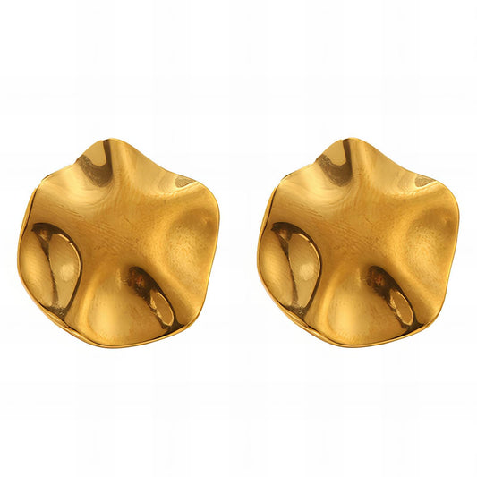 Pendientes de acero inoxidable bañados en oro de 18 quilates.