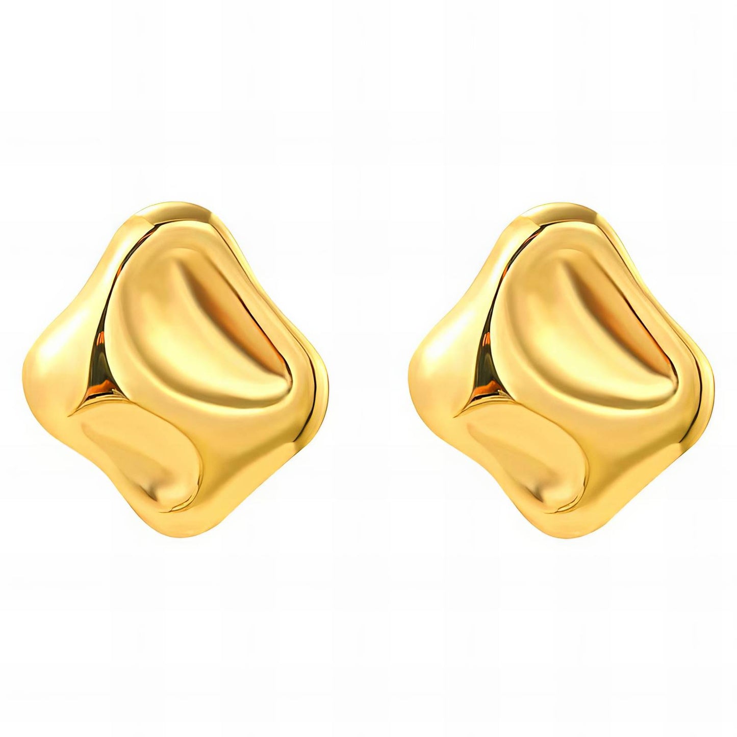 Pendientes de acero inoxidable bañados en oro de 18 quilates.