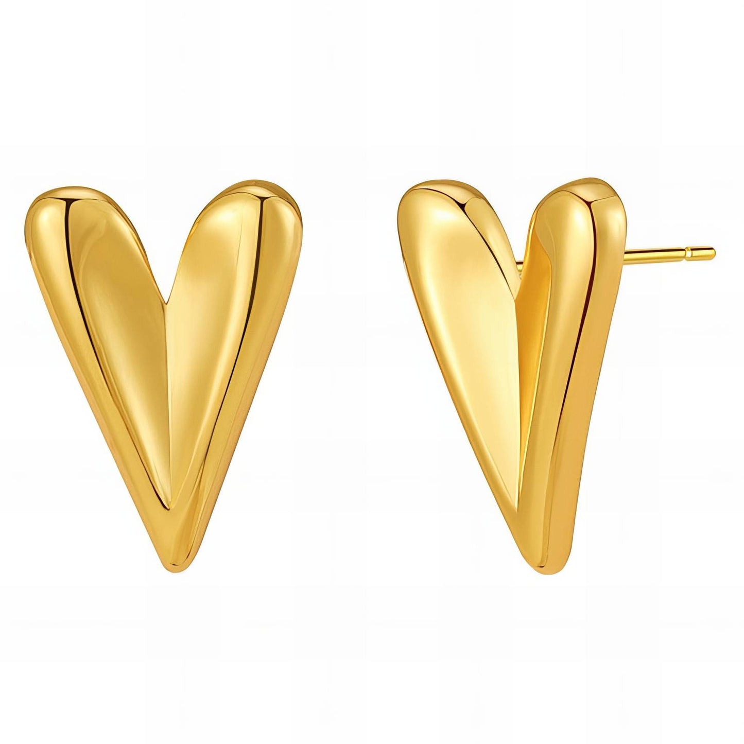 18K gold plated Stainless steel  Hearts earrings,