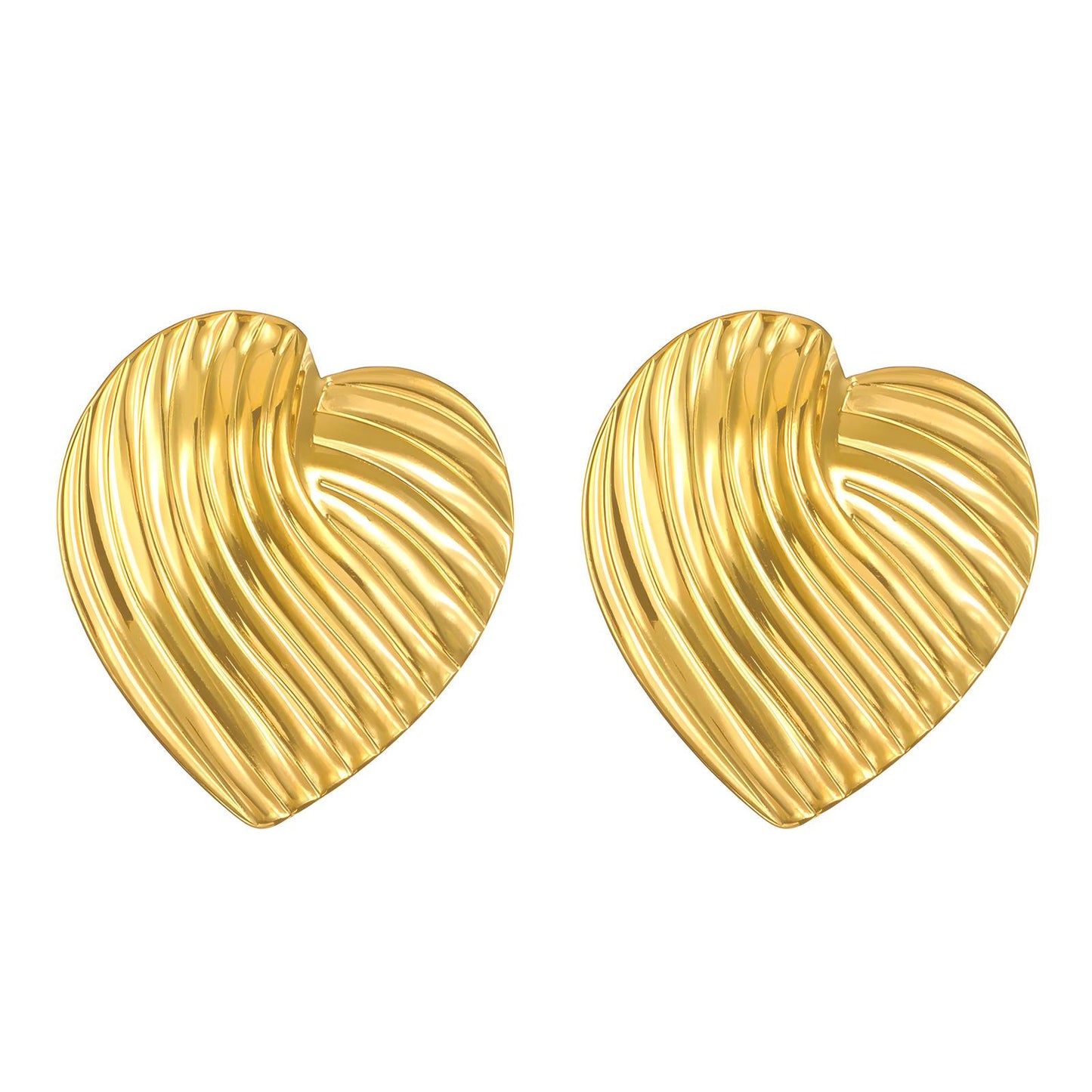 18K gold plated Stainless steel  Hearts earrings,