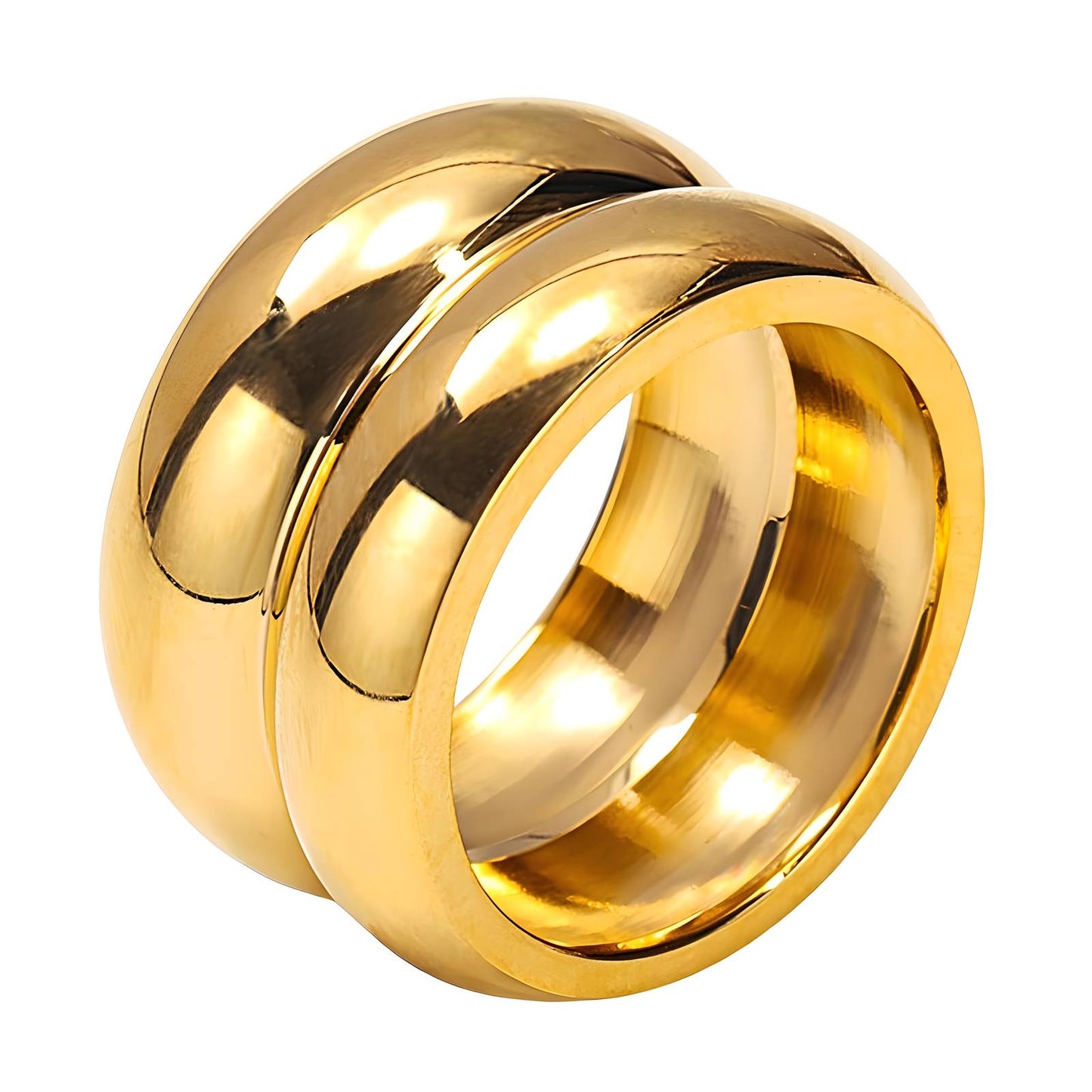 Modern Band Ring | Gold Plated Steel