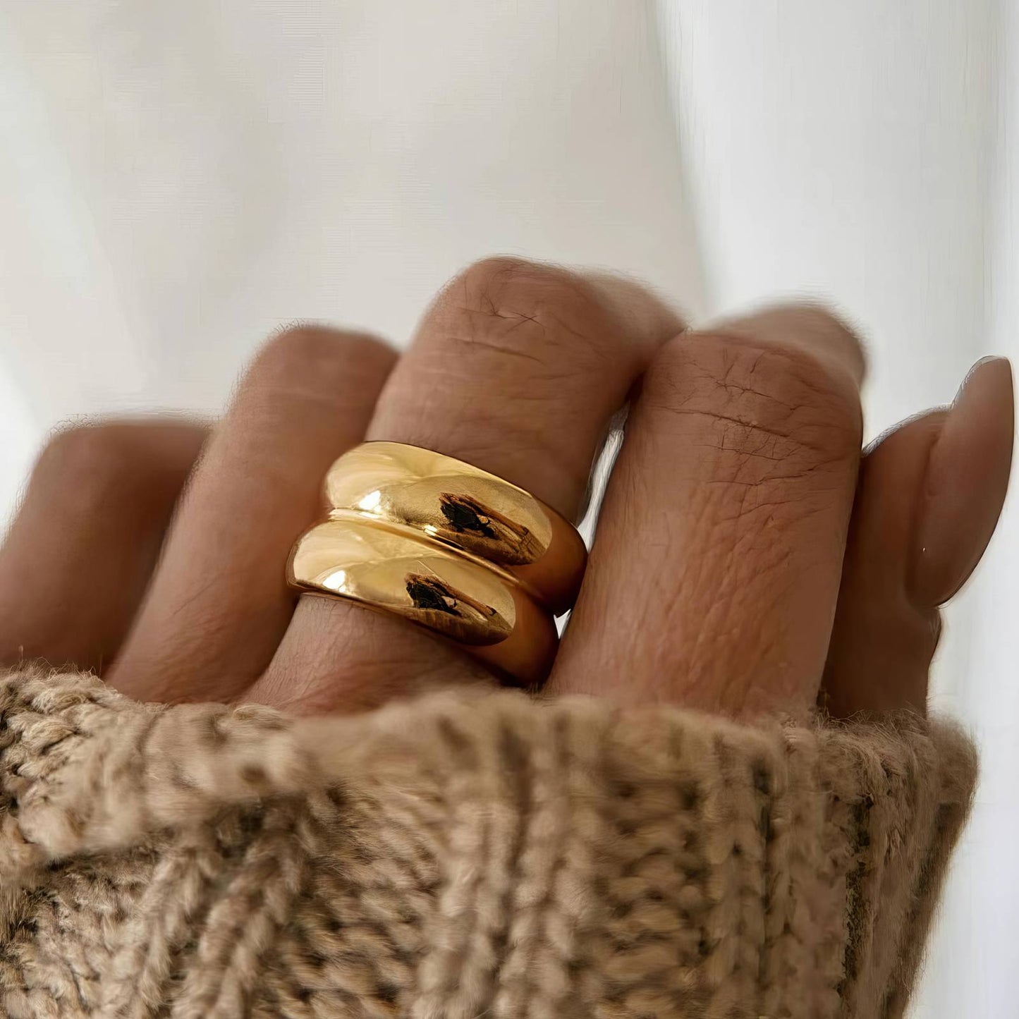 Modern Band Ring | Gold Plated Steel