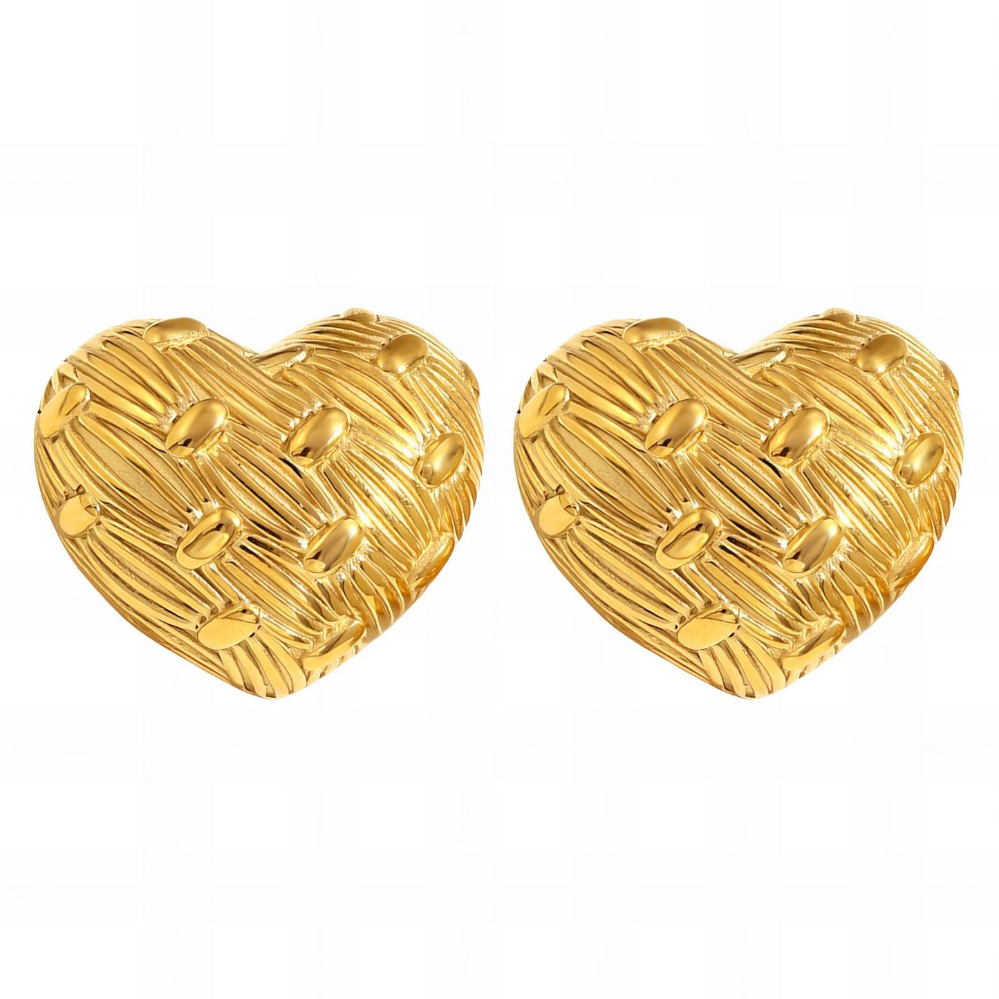 18K gold plated Stainless steel  Hearts earrings,