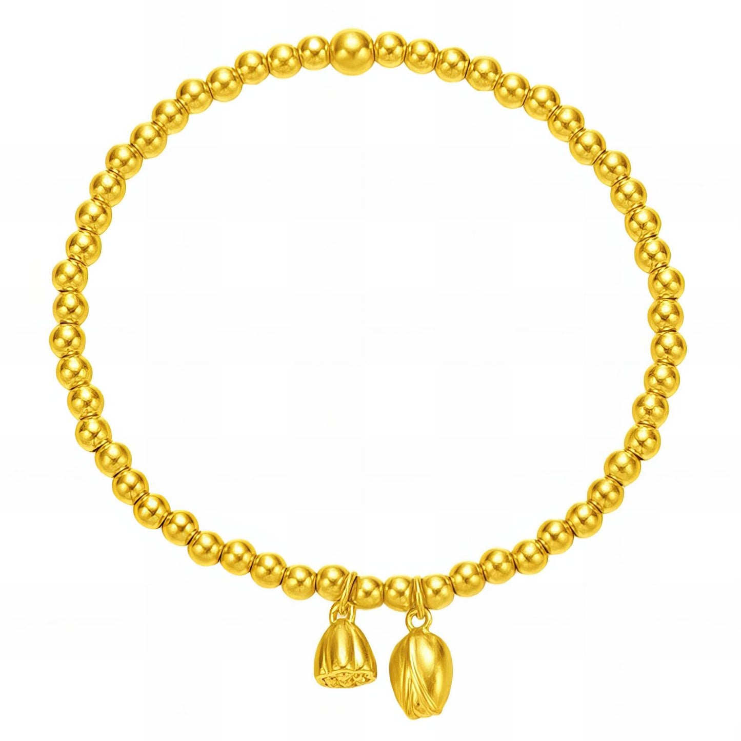 Delicate Floral Chain Bracelet in 18K Gold Plated Steel