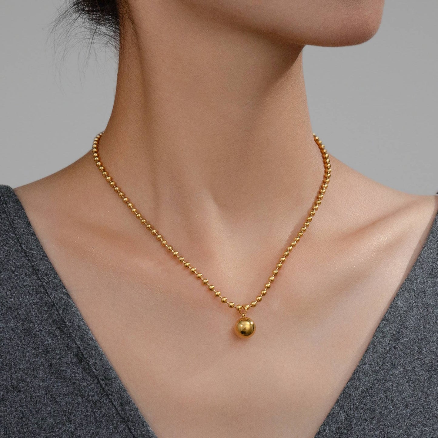 Classic Chain Necklace in 18K Gold Plated Steel