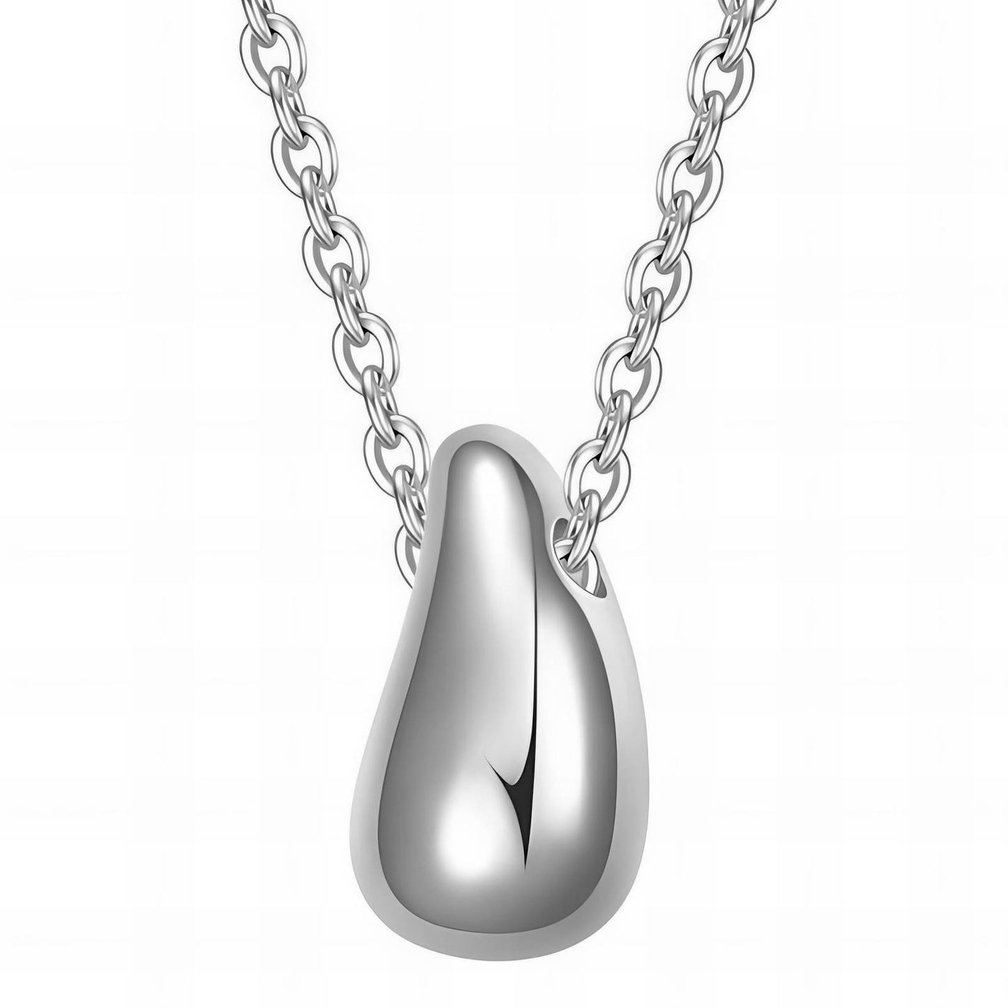 Crystal Teardrop Pendant in Stainless Steel