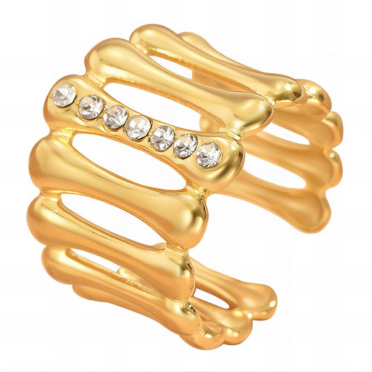 Classic Statement Band Ring in 18K Gold Plated Steel