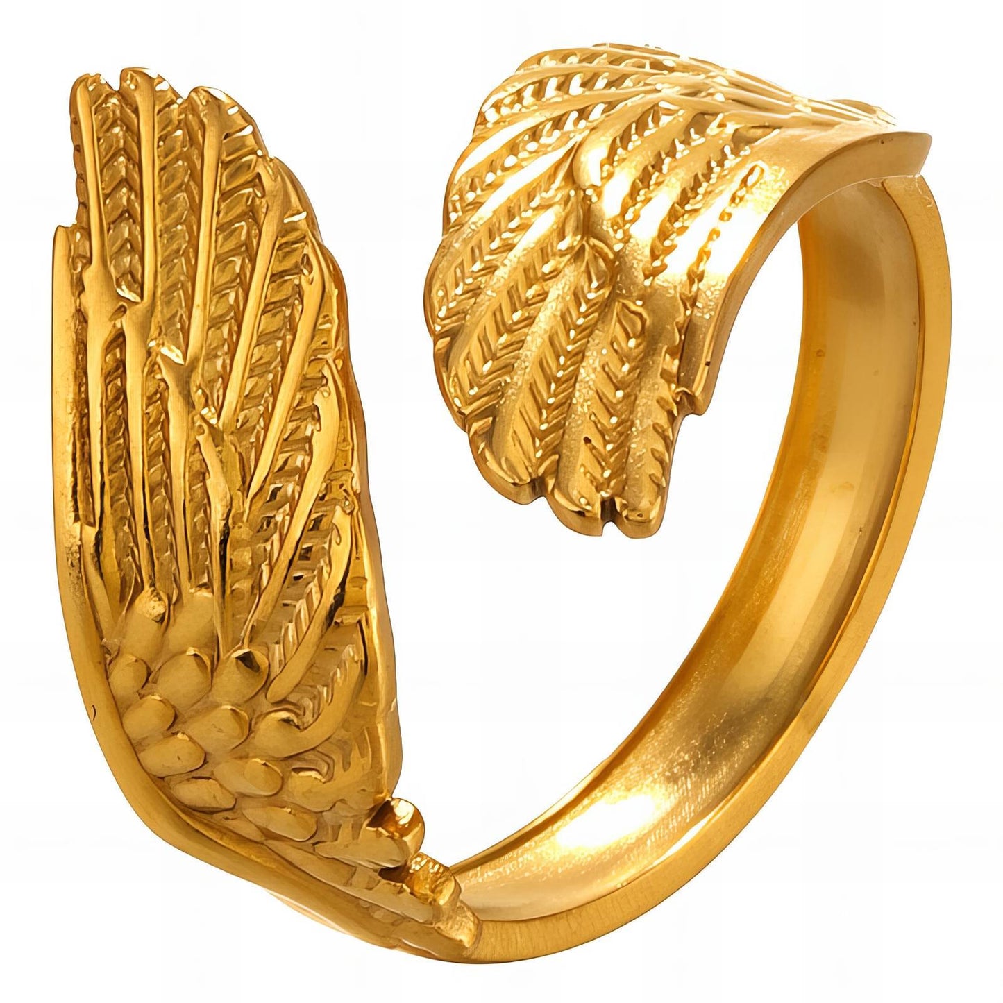 Celestial Angel Wing Ring in 18K Gold Plated Steel