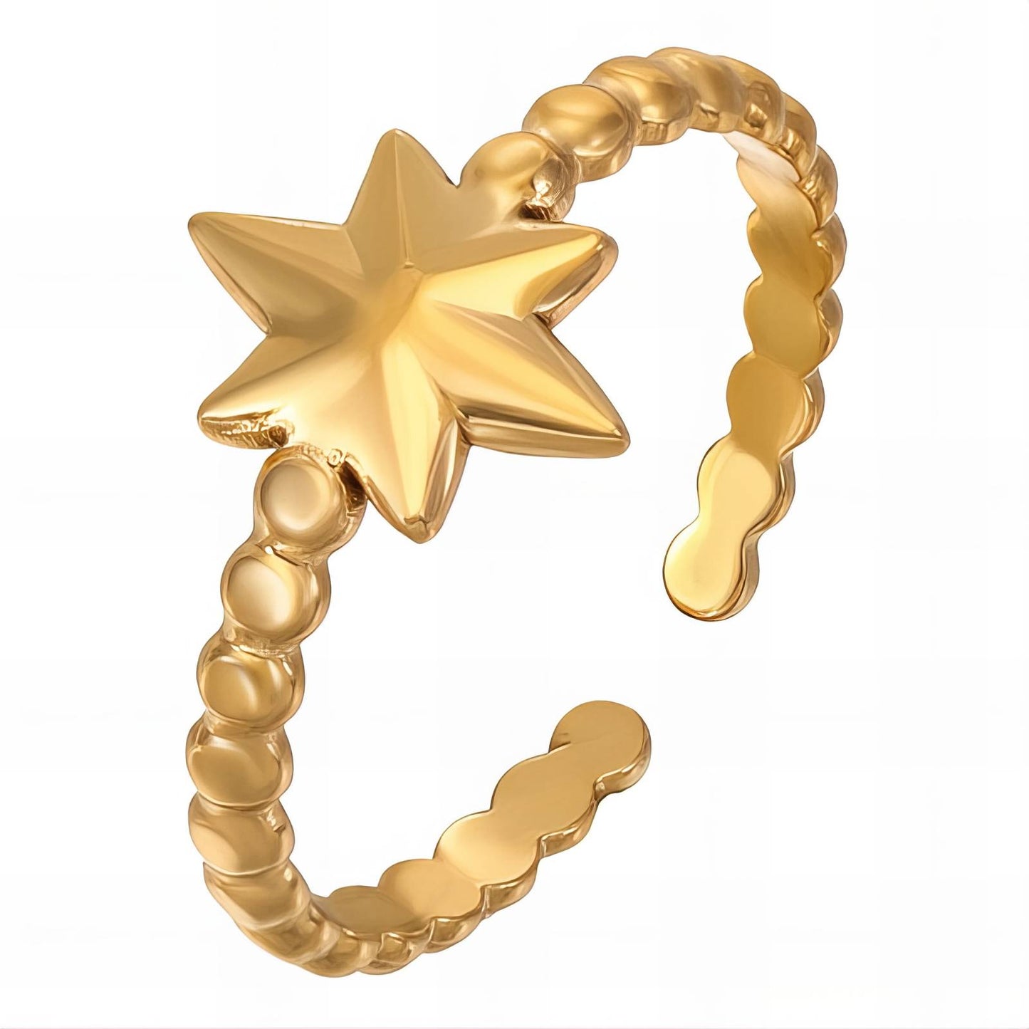 Celestial Star Ring in 18K Gold Plated Steel