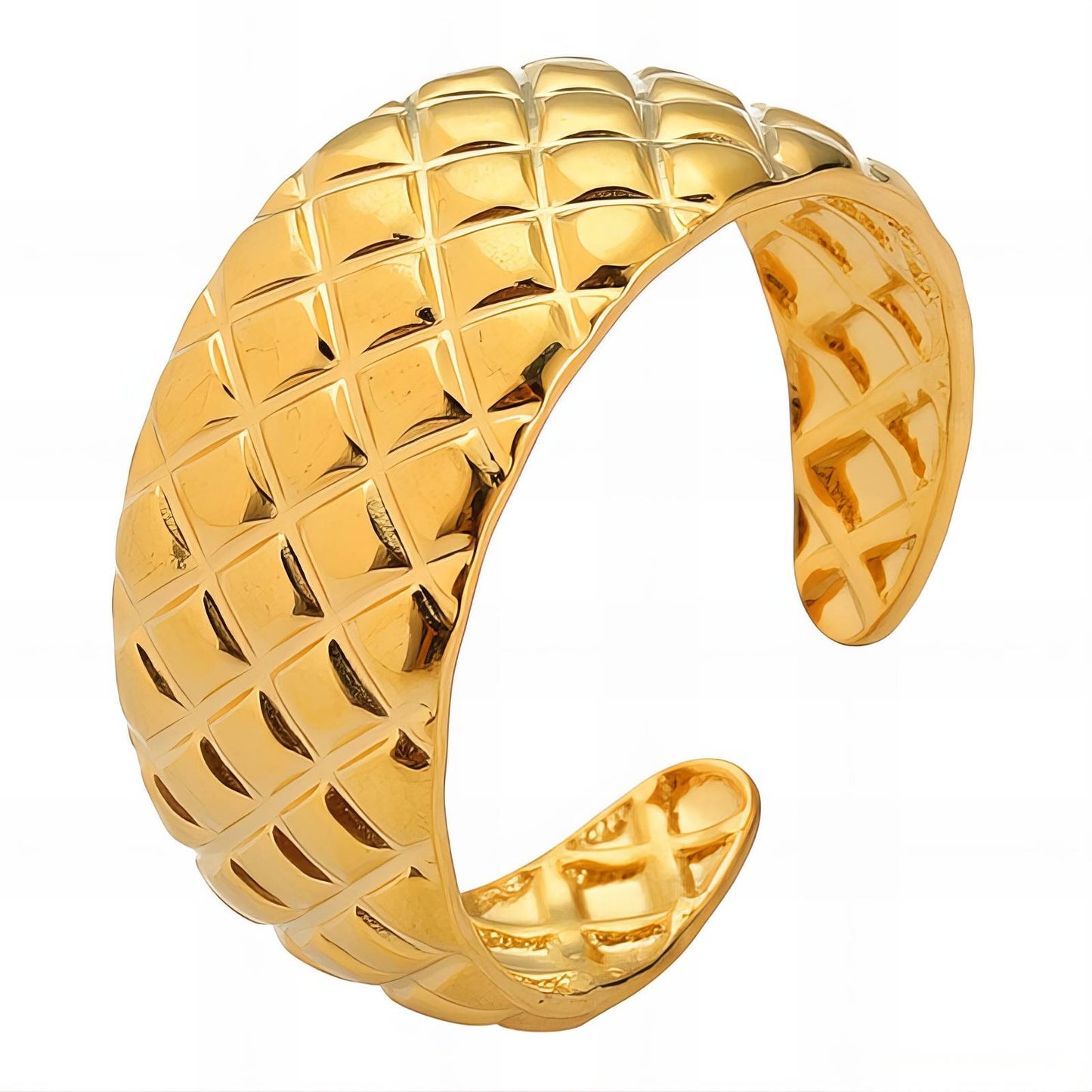 Luxe Statement Band Ring in 18K Gold Plated Steel