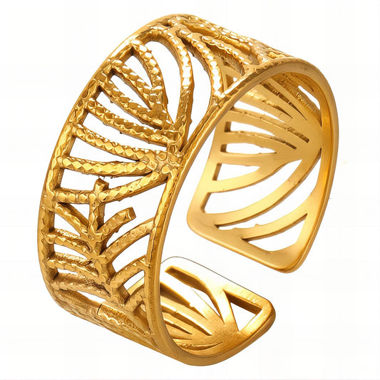 Classic Statement Band Ring in 18K Gold Plated Steel