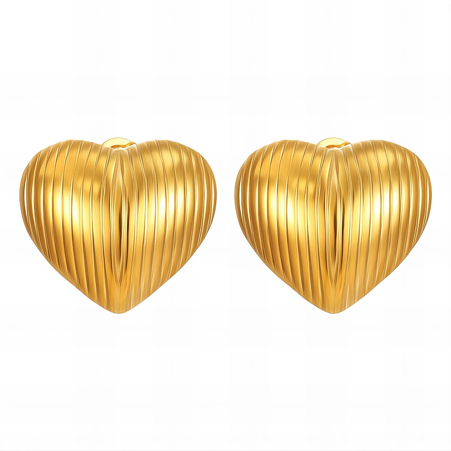 18K gold plated Stainless steel  Heart earrings,