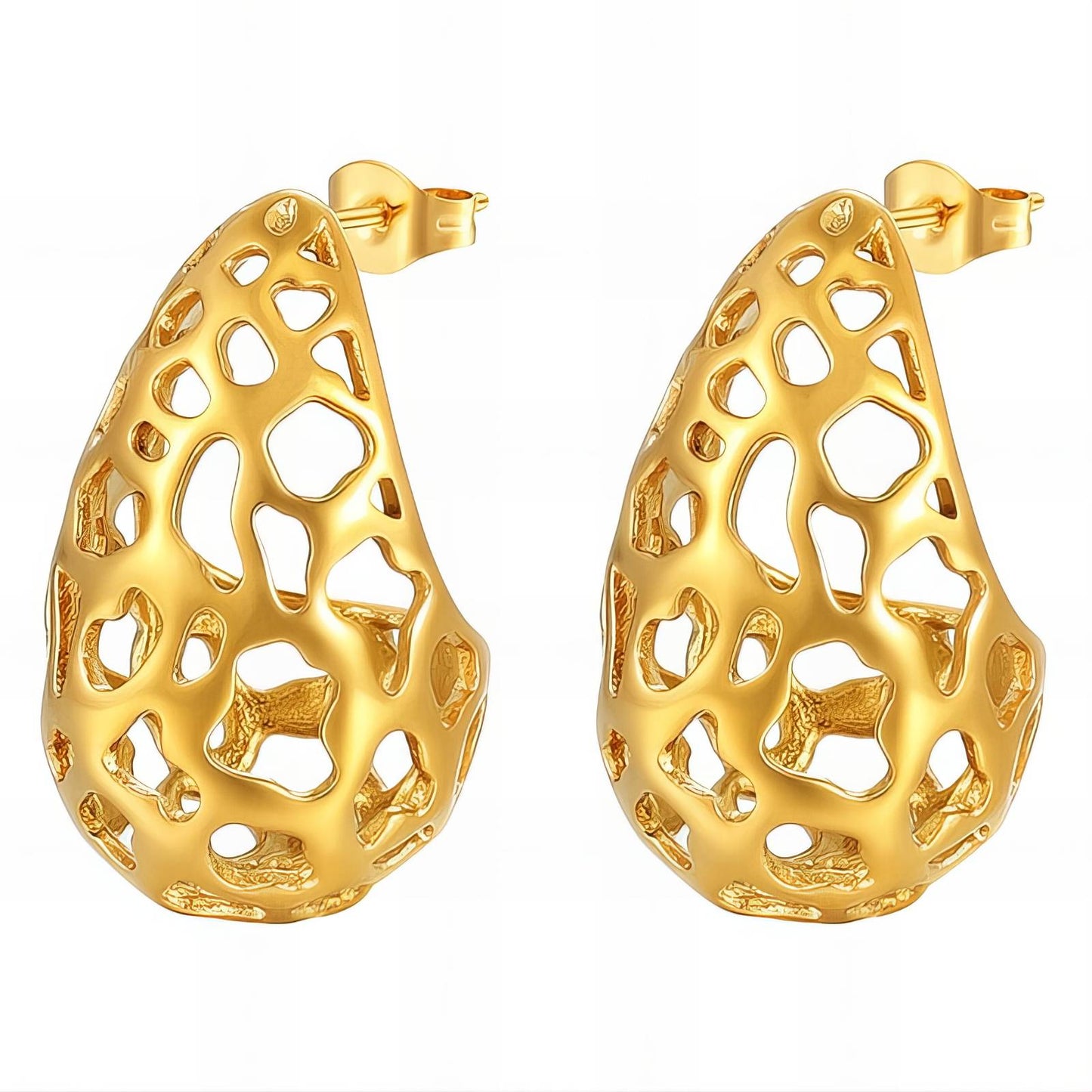 18K gold plated Stainless steel  Teardrops earrings,