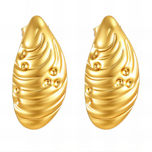 18K gold plated Stainless steel  Teardrops earrings,