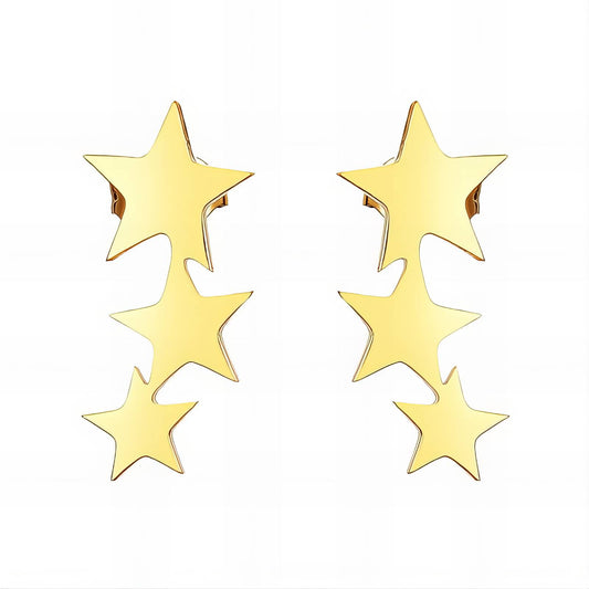 18K gold plated Stainless steel  Stars earrings,