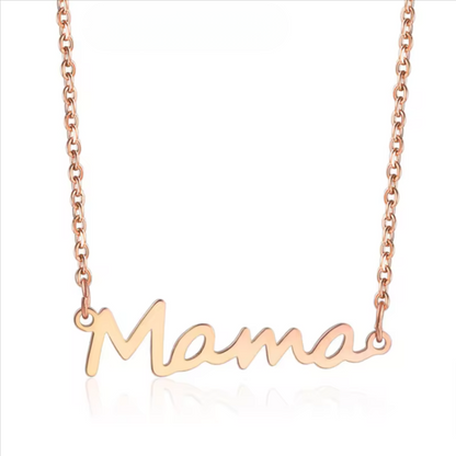Delicate Cursive Mama Pendant Necklace