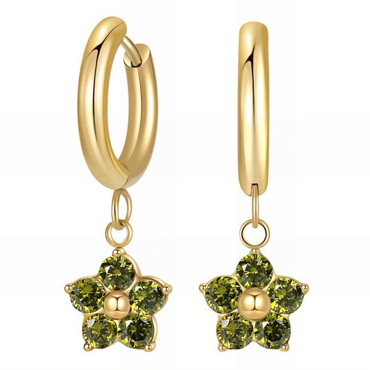 18K gold plated Stainless steel  Flower earrings,