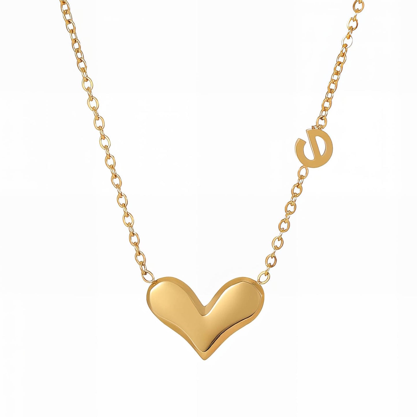 Delicate Heart Pendant in 18K Gold Plated Steel