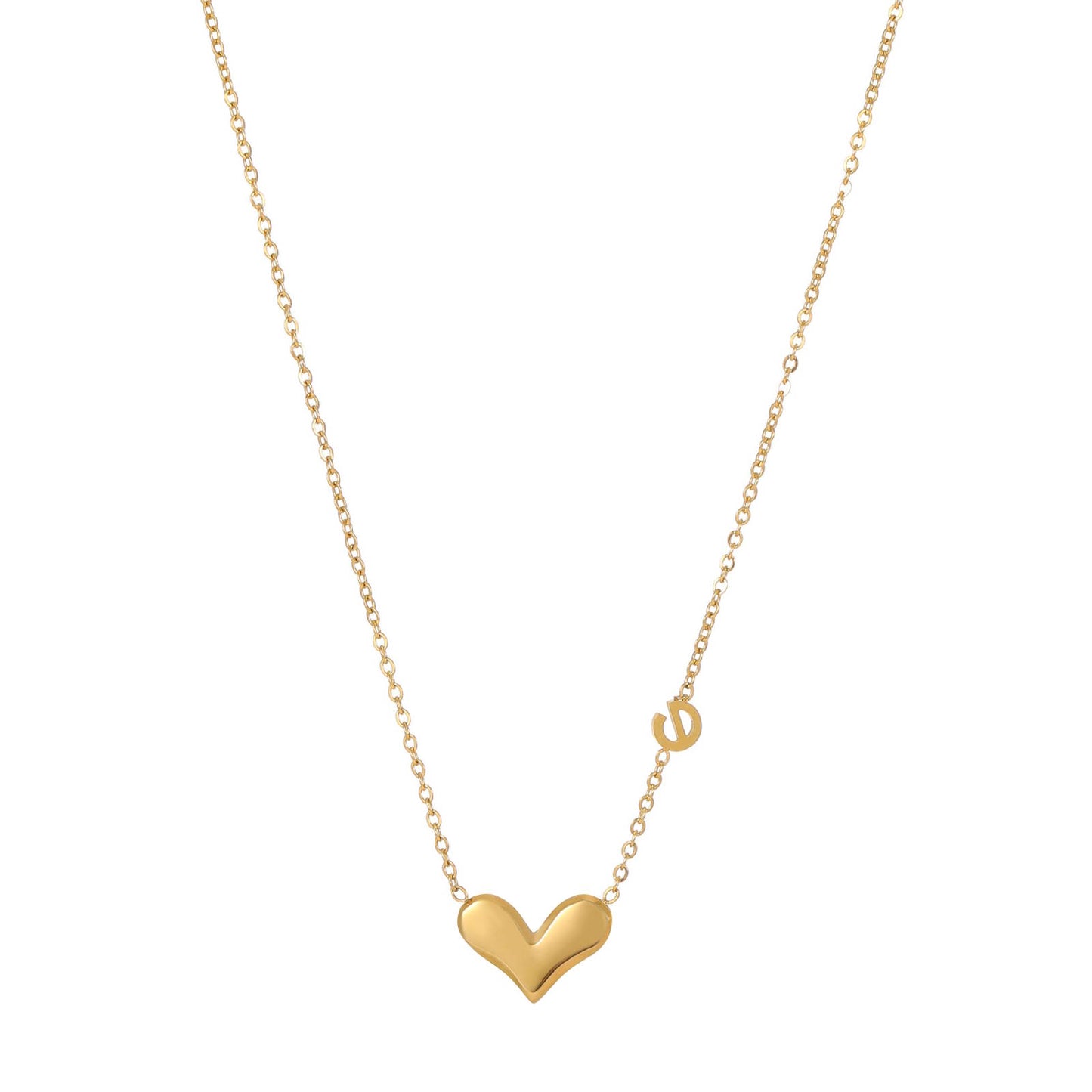 Delicate Heart Pendant in 18K Gold Plated Steel