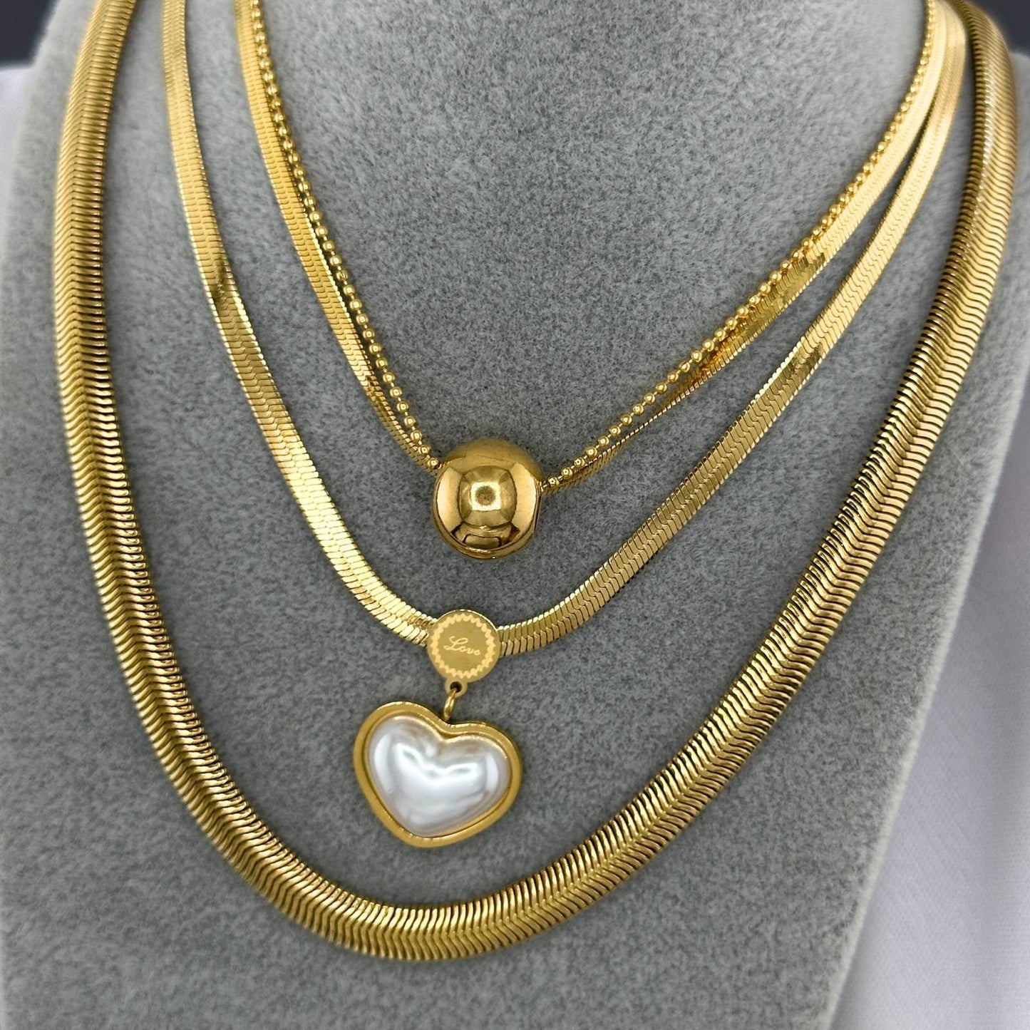 Modern Chain Necklace in 18K Gold Plated Steel